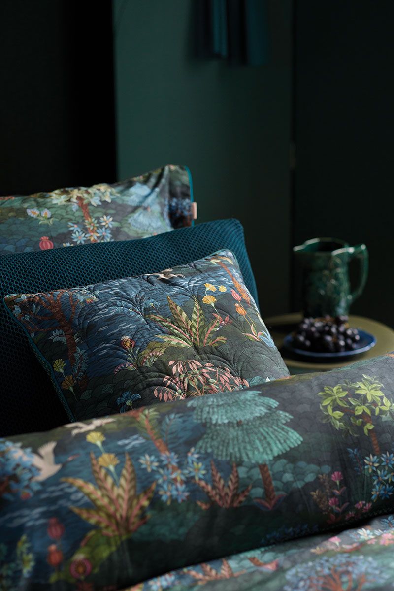 Rechthoekig Sierkussen Lang Pip Garden Donker Blauw