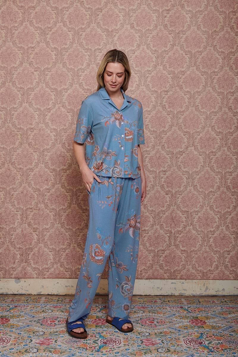Lange Hose Cece Fiore Blau