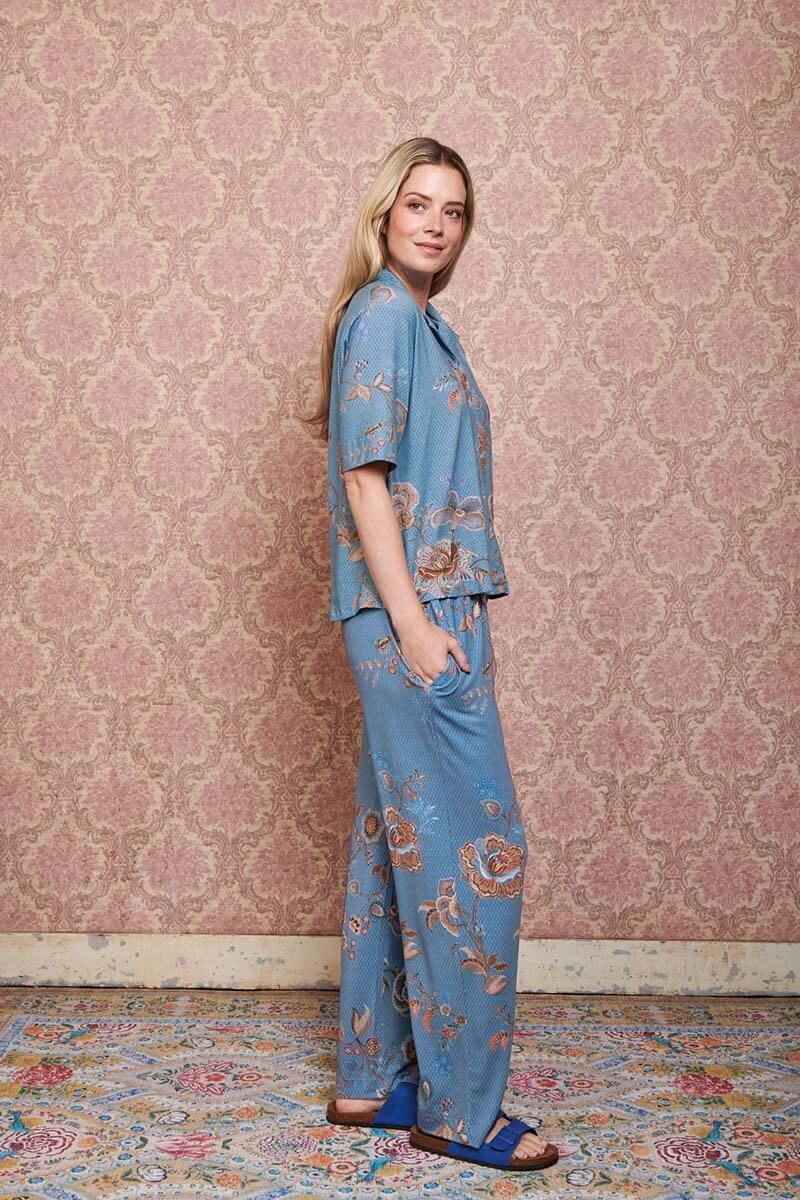 Lange Hose Cece Fiore Blau