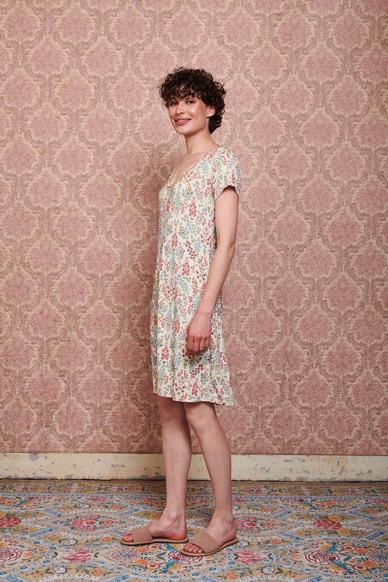 Nightdress Short Sleeve Primavera White