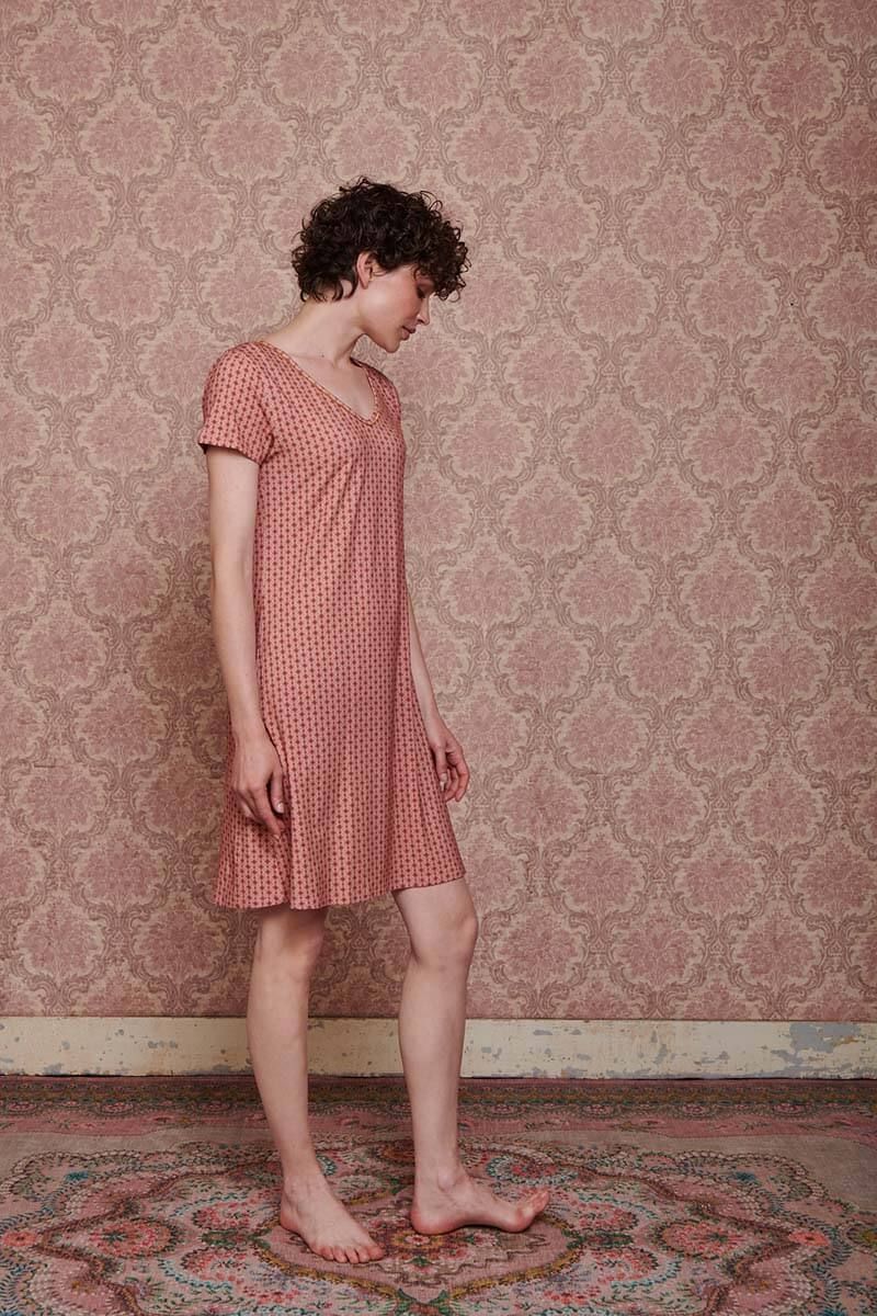 Nightdress Short Sleeve Tegola Pink