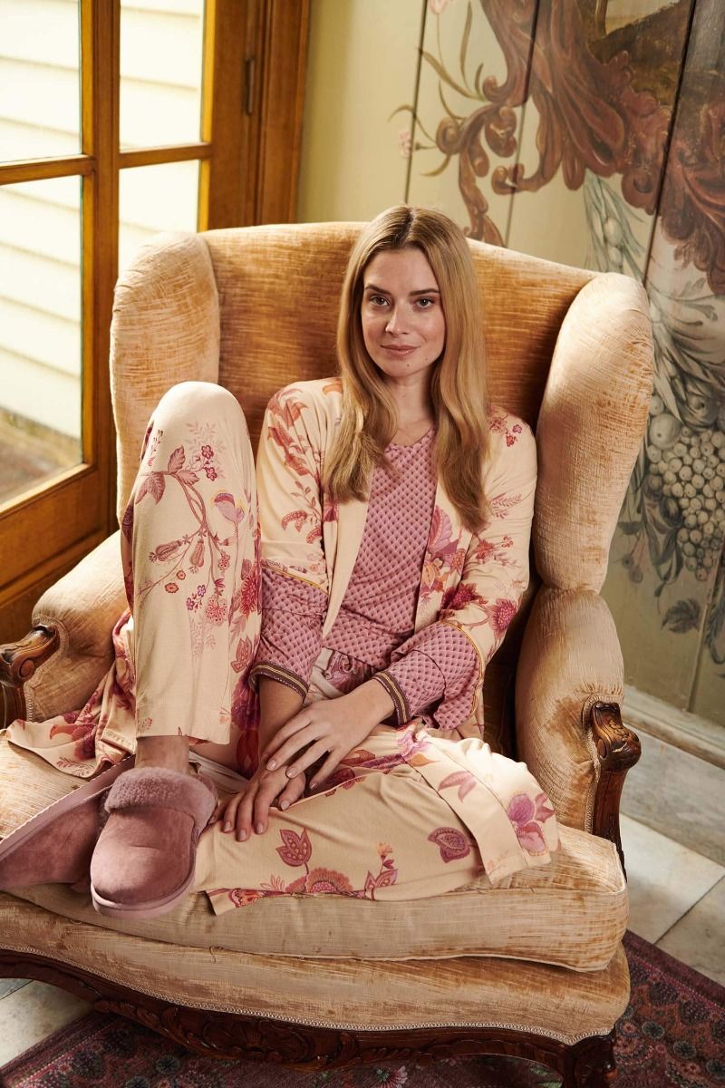 Trousers Long Cece Fiore White Pink 