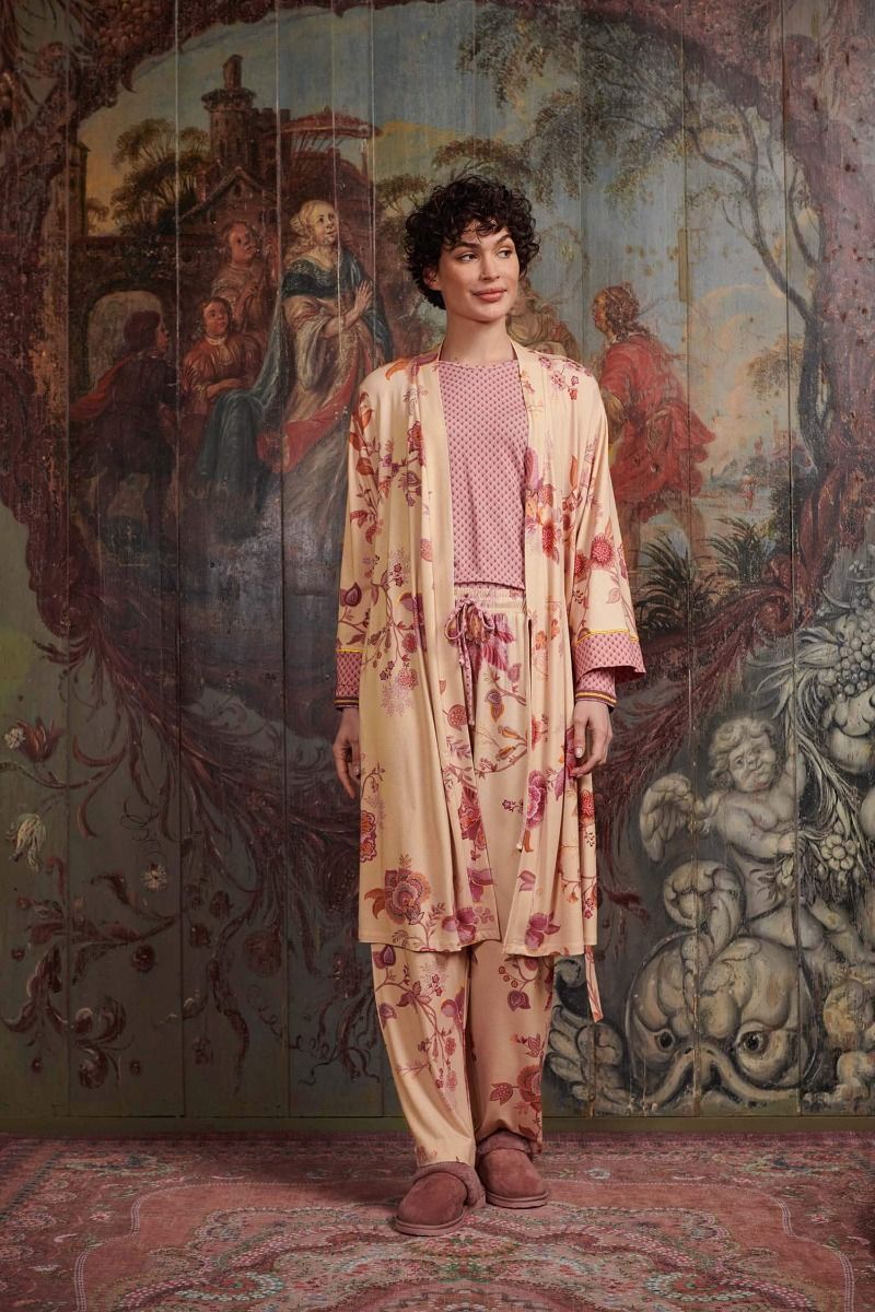 Trousers Long Cece Fiore White Pink 