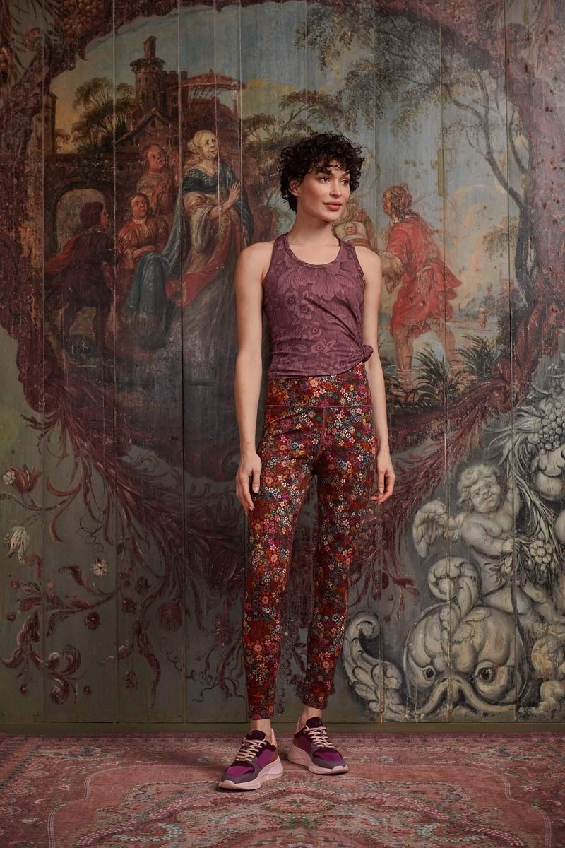 Lange Sportleggings Tutti i Fiori Rot