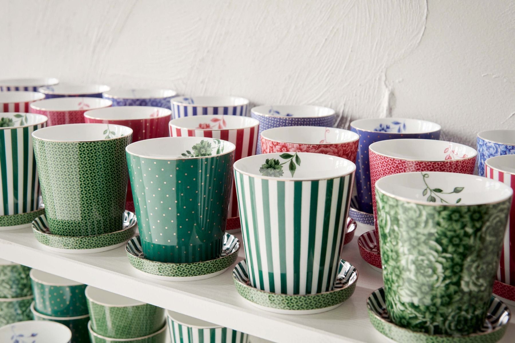 Royal Stripes Tasse & Teebeutelablage Grün