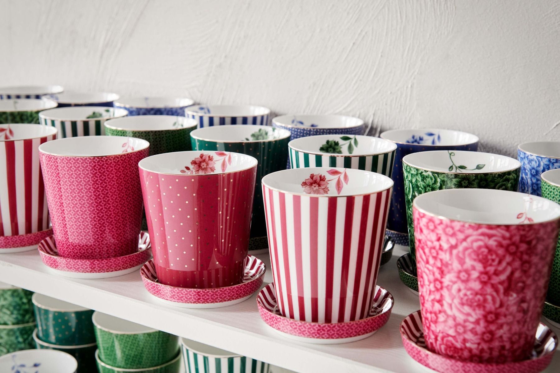 Tasse de Petite Taille Points & Conseil de Thé Royal Stripes Rose Foncé