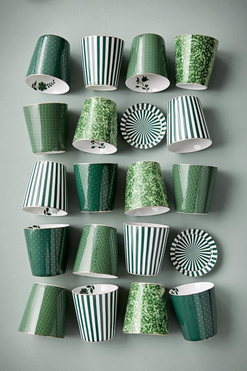 Royal Stripes Mug Dots & Tea Tip Green