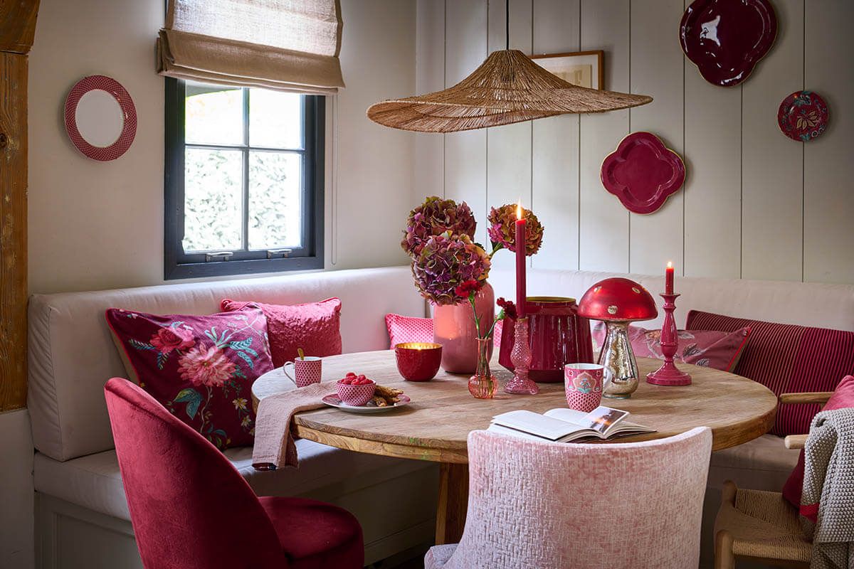 Fancy Schaal Groot Donkerroze