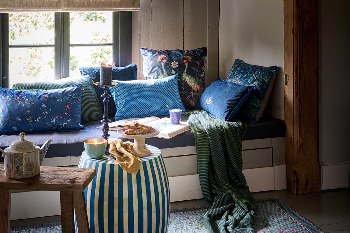 Sierkussen Quilted Donkerblauw