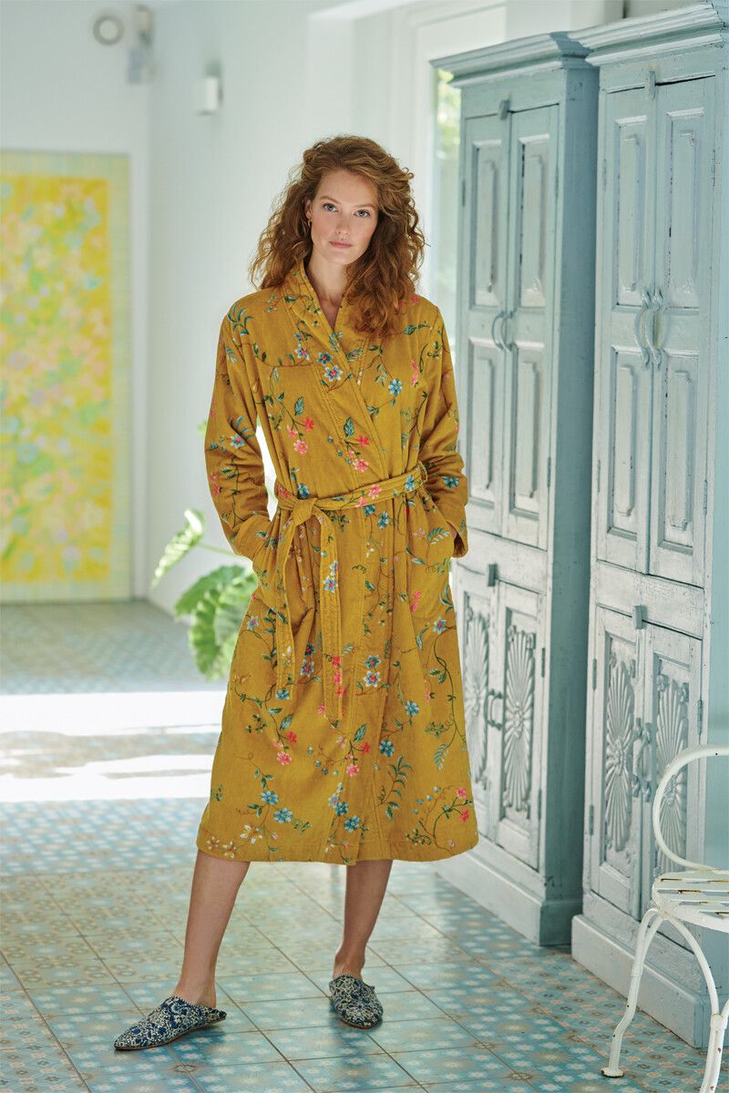 Bathrobe Les Fleurs Yellow S