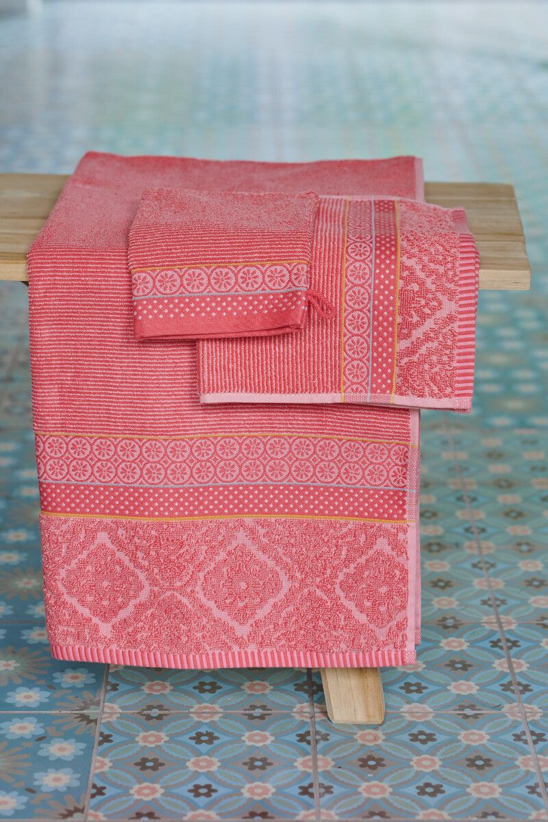 Guesttowel Set/3 Soft Zellige Coral 30x50 cm