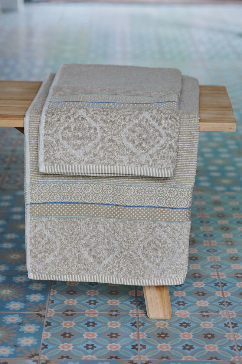 Bath Towel Set/3 Soft Zellige Khaki 55x100 cm