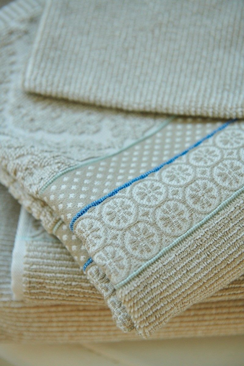 Large Bath Towel Soft Zellige Khaki 70x140 cm