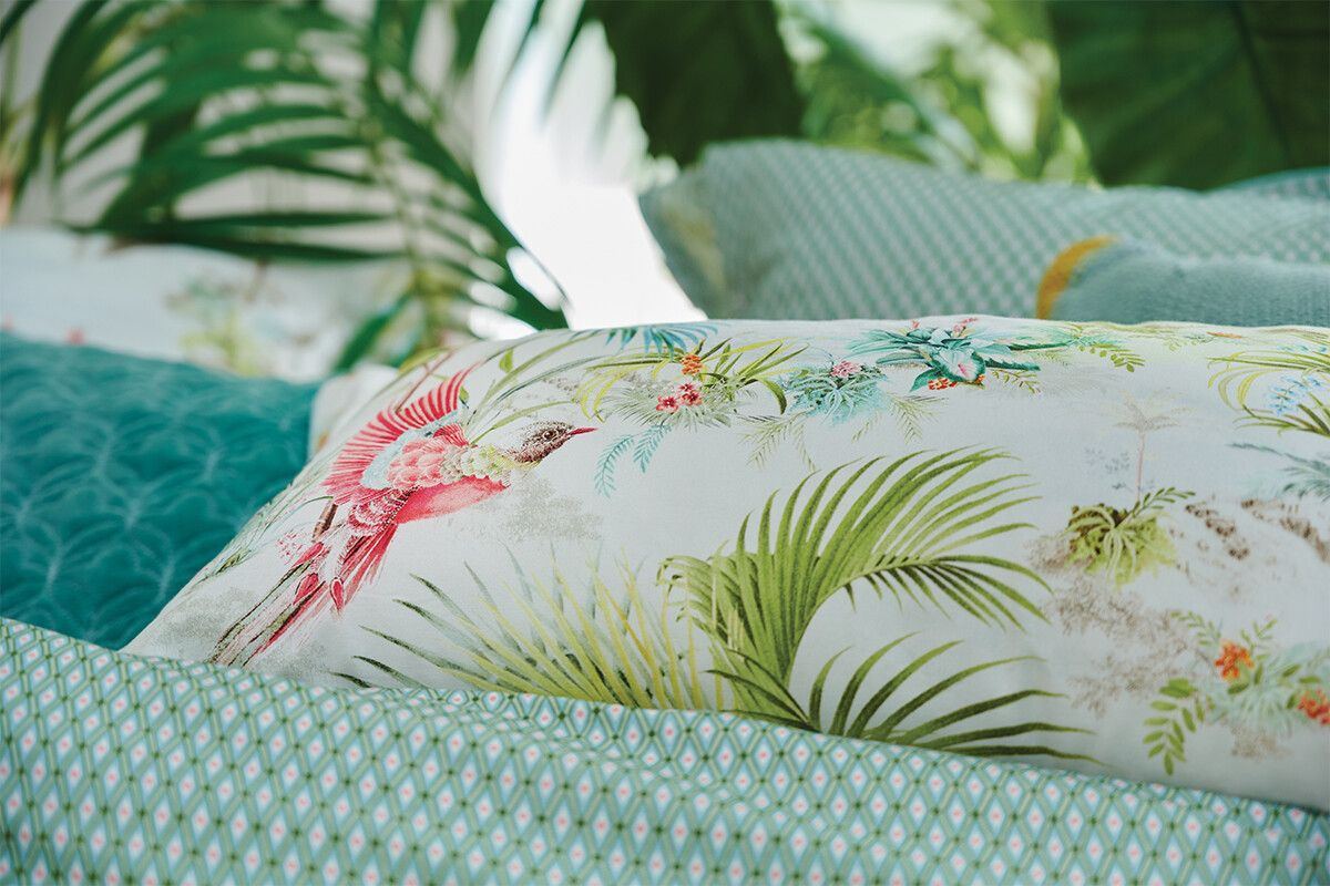 Rechteckiges Zierkissen Palm Scenes Weiss