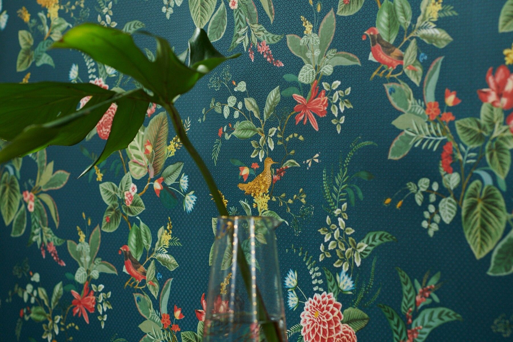 Pip Studio Floris Non-Woven Wallpaper Dark Blue