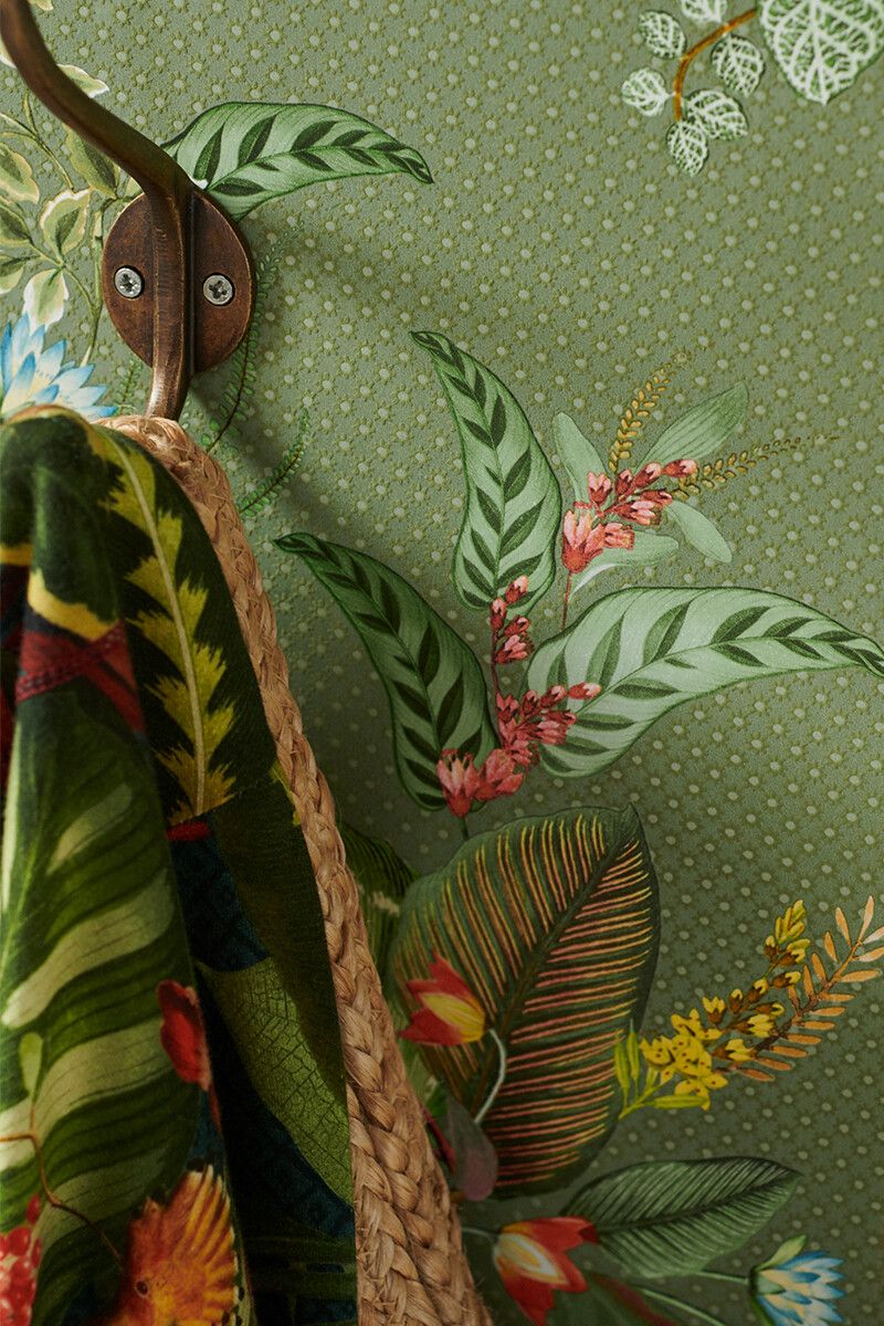 Pip Studio Floris Non-Woven Wallpaper Green