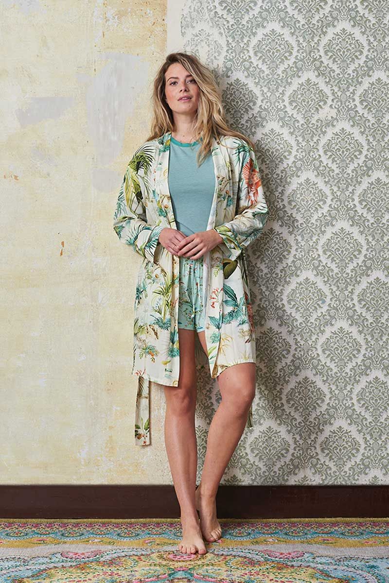 Korte Broek Palm Scenes Off Wit