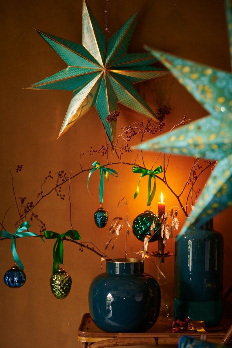 Weihnachtskugel Glas Dunkelgrün 12.5cm