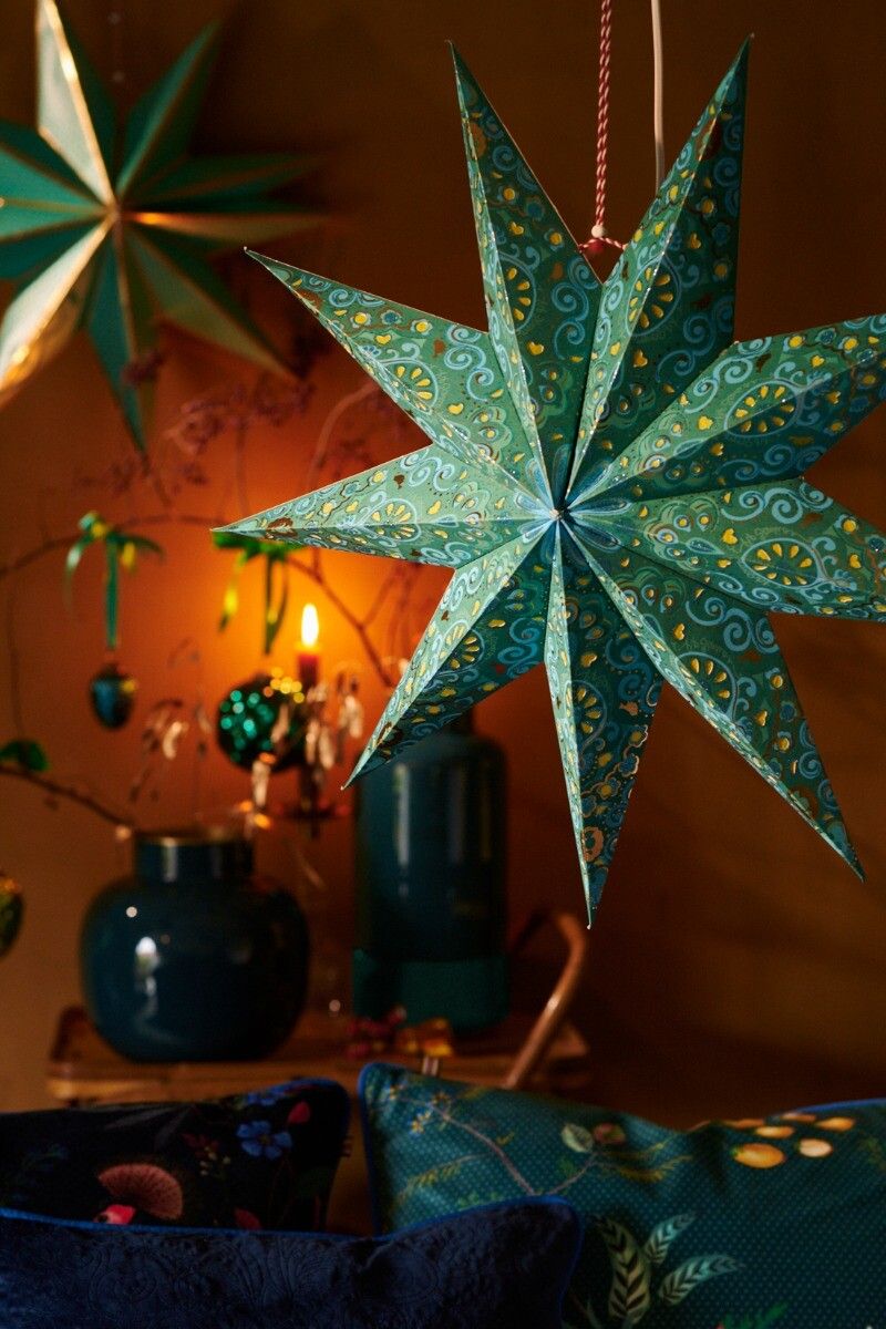 Étoile de Noël Papier Vert 60cm