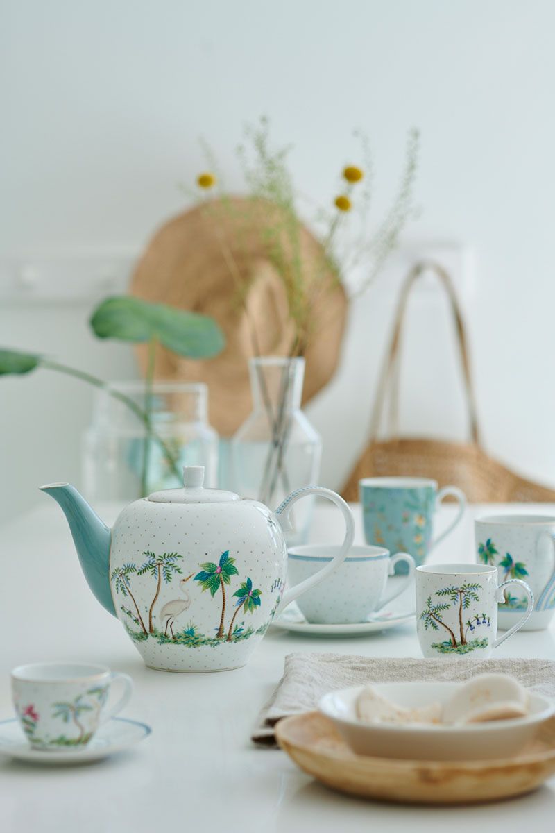 Jolie Set/3 Tea Set Large Flowers Blue 