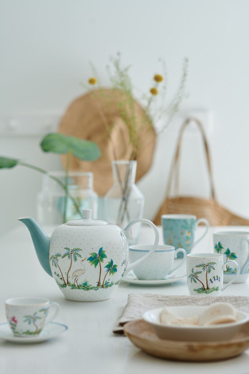 Jolie Tasse Gross Flowers blau