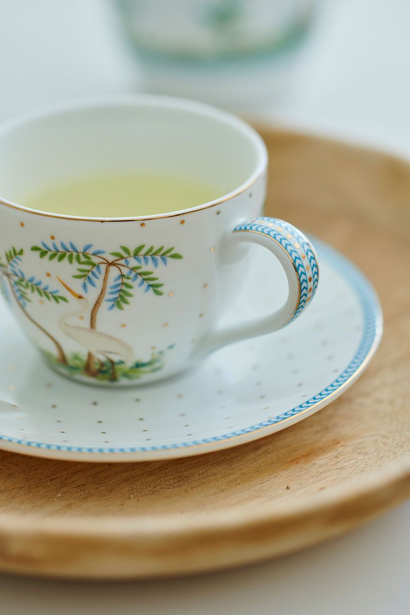 Lot de 2 Tasses et Soucoupes à Expresso à Pois Jolie en Coloris Doré