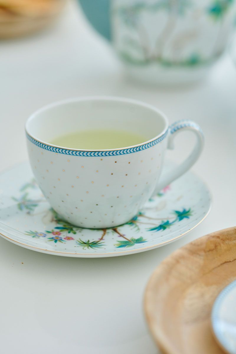 Cup & Saucer Jolie Dots Gold Blue