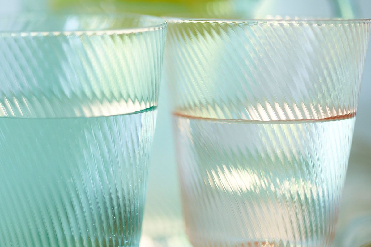 Water Glass Twisted Blue