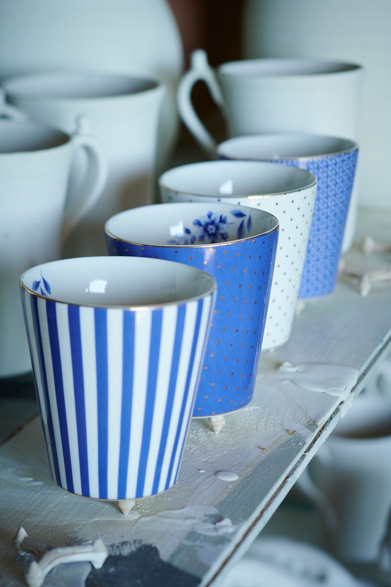 Royal Stripes Tasse Dots Weiss