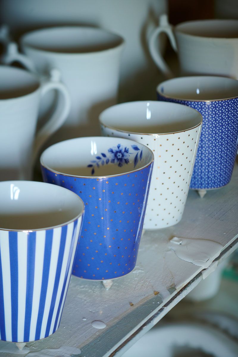 Royal Stripes Mug Dots Blue