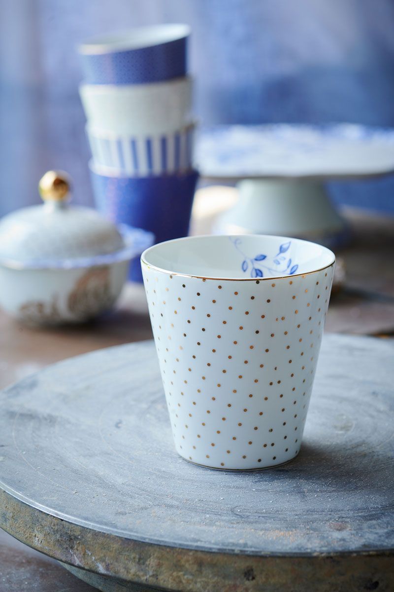 Royal Stripes Tasse Dots Weiss