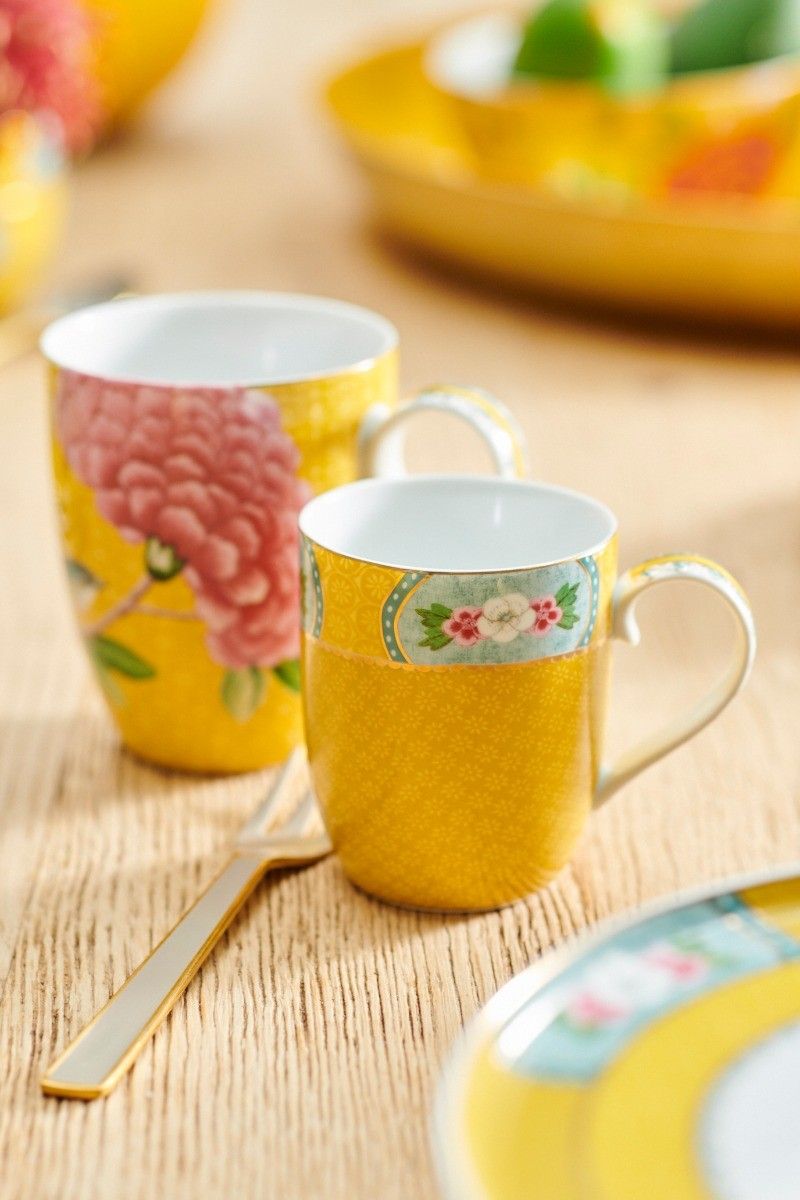 Blushing Birds Mug Small Yellow