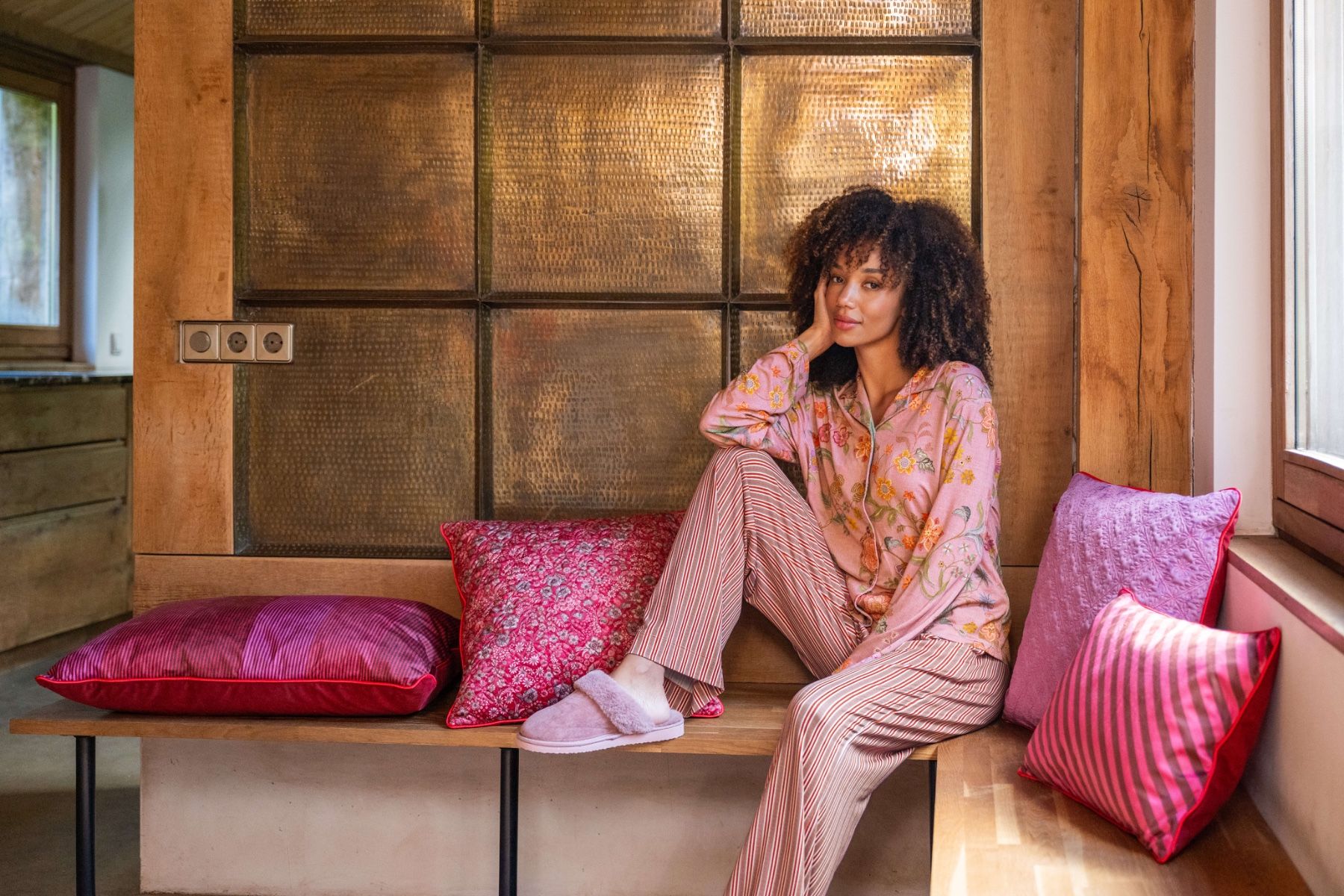 Belin Lange Broek Kente Stripe Roze 