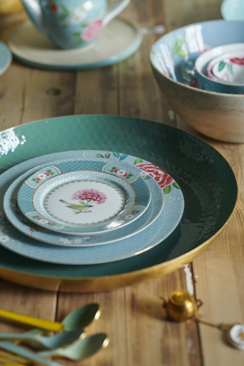 Blushing Birds Deep Plate blue 21.5 cm