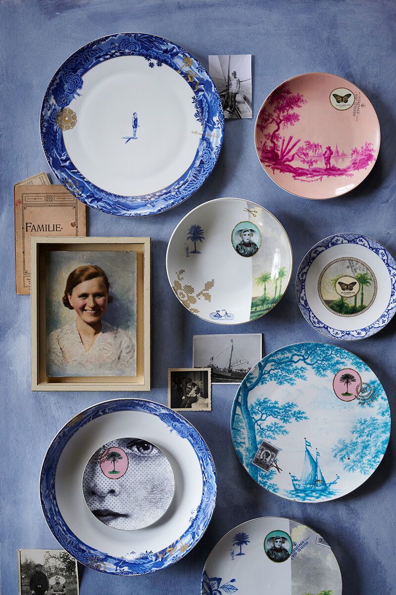 Heritage Gebaksbord Vlinder Blauw 15 cm