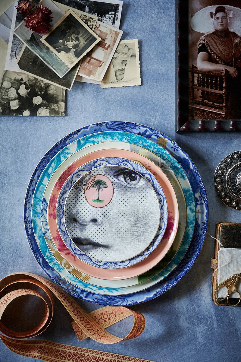 Assiette Plate à Filet Heritage en Coloris Bleu 26,5 cm