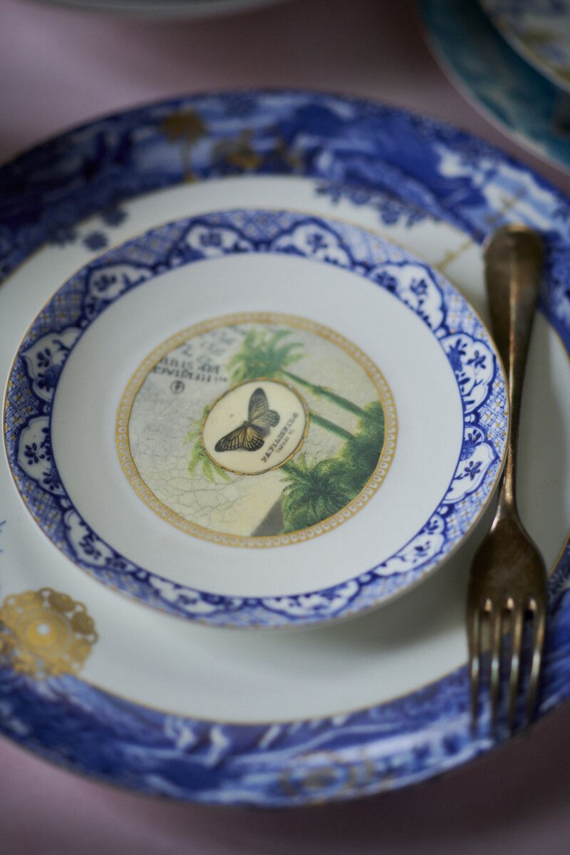 Assiette Plate à Filet Heritage en Coloris Bleu 26,5 cm
