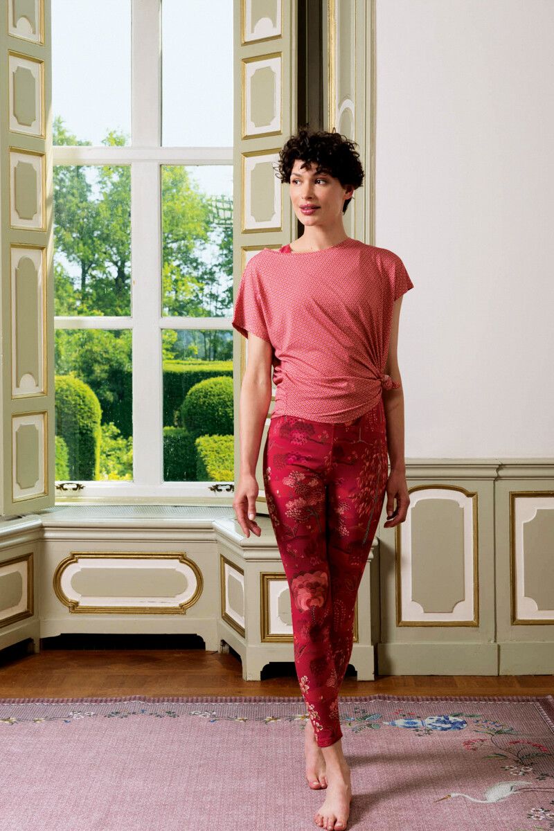 Lange Sportlegging Japanese Garden Rood