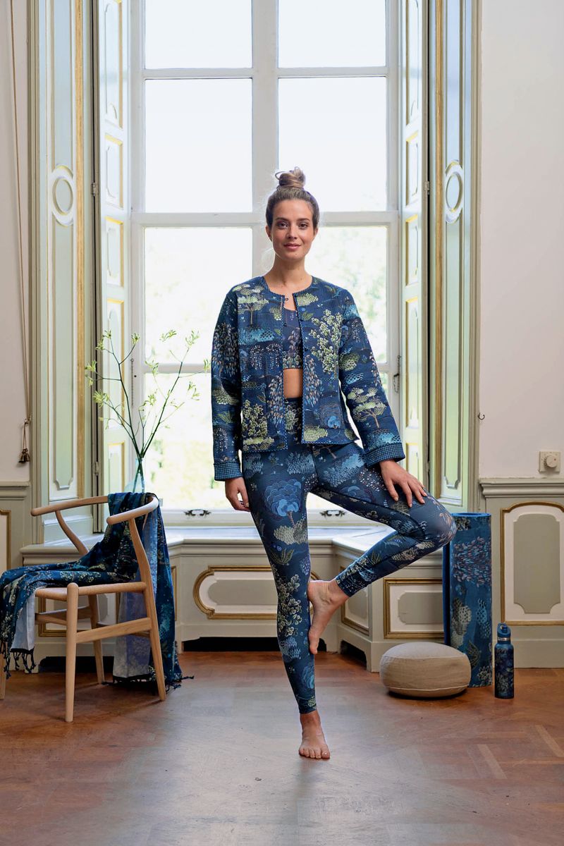 Jacke Quilted Japanese Garden Blau