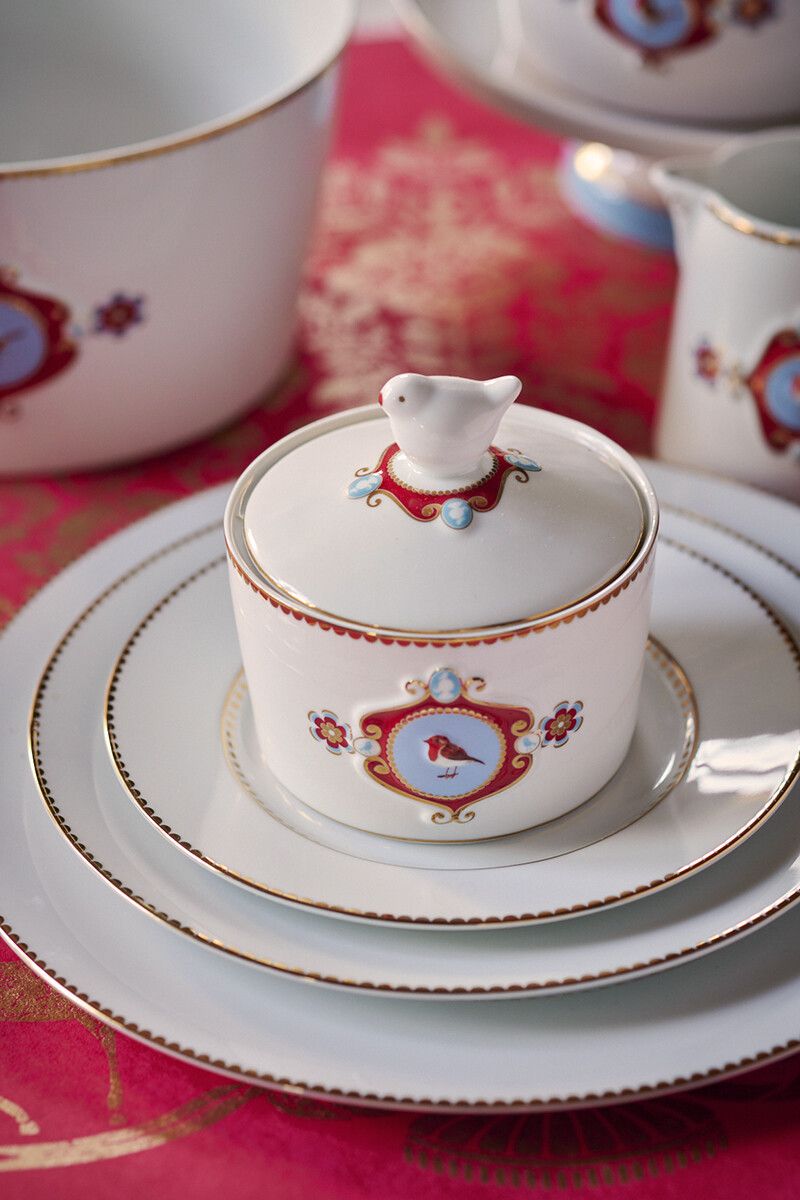 Love Birds Sugar Bowl White