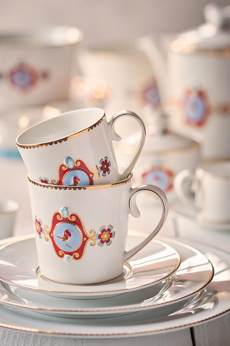 Love Birds Set/4 Breakfast Plates White 21 cm