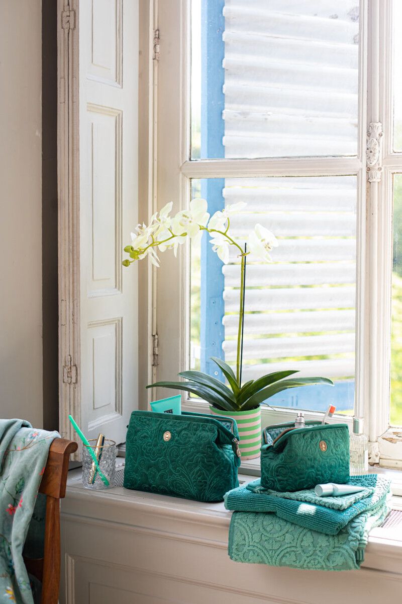 Kosmetiktasche Klein Samt Quiltey Days Grün