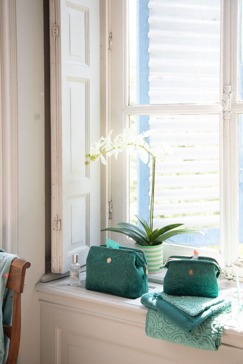 Kosmetiktasche Klein Samt Quiltey Days Grün