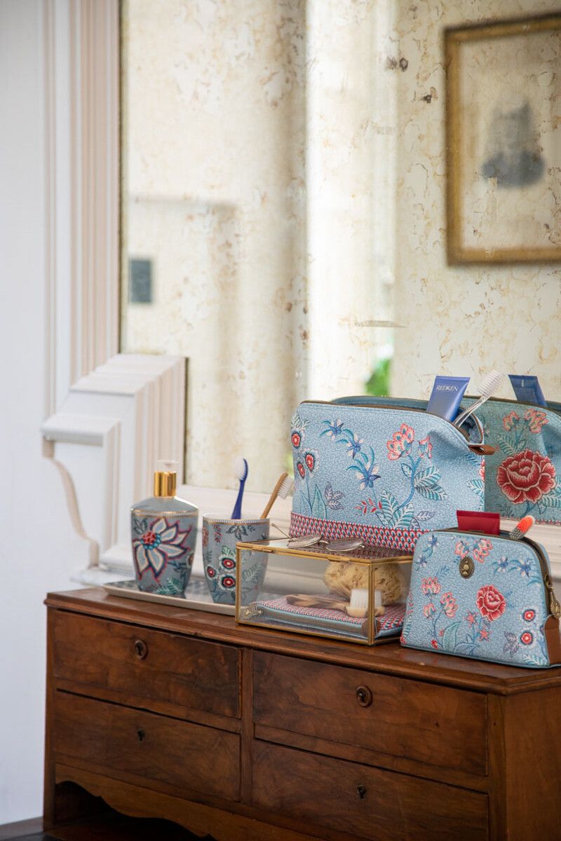 Necessaire Klein Flower Festival Hellblau
