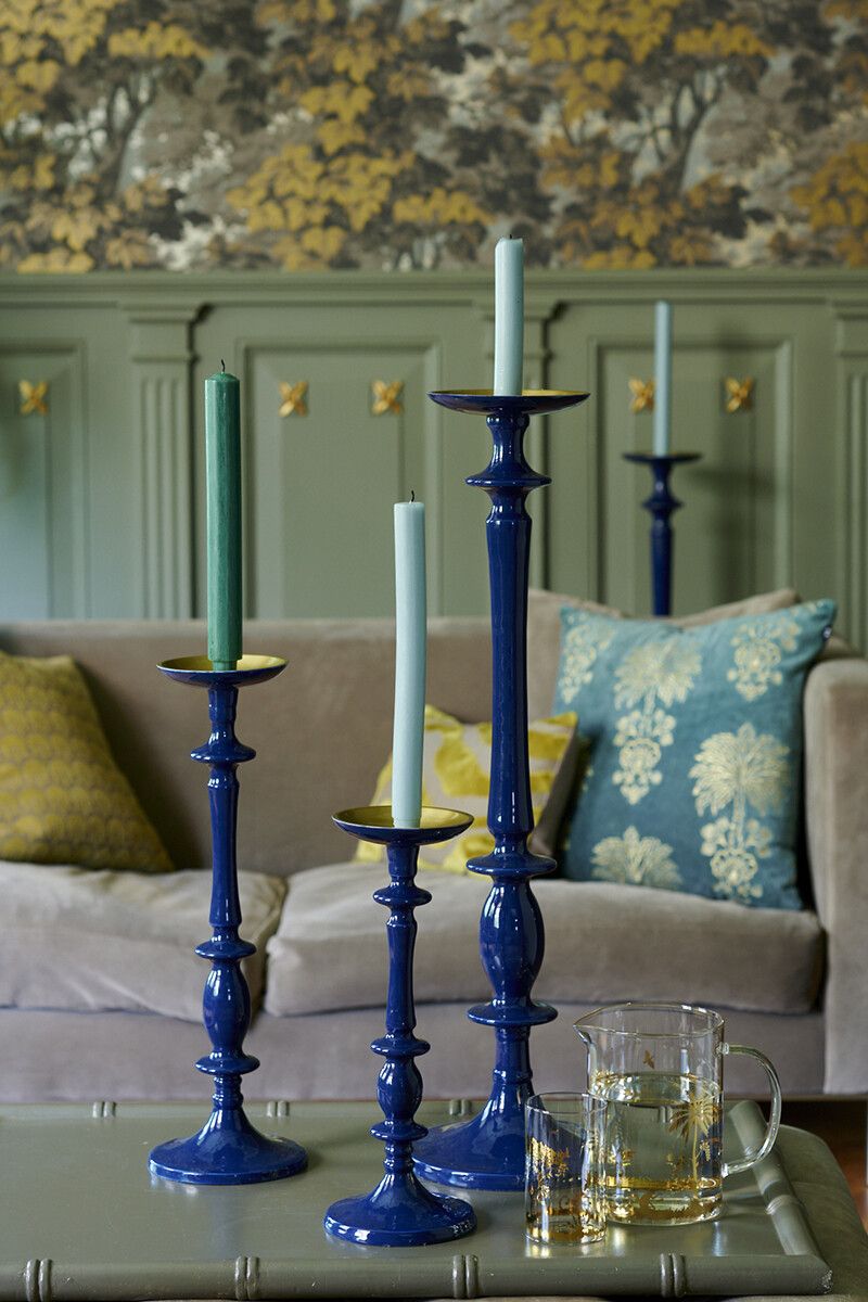 Candle Holder Blue 36 cm