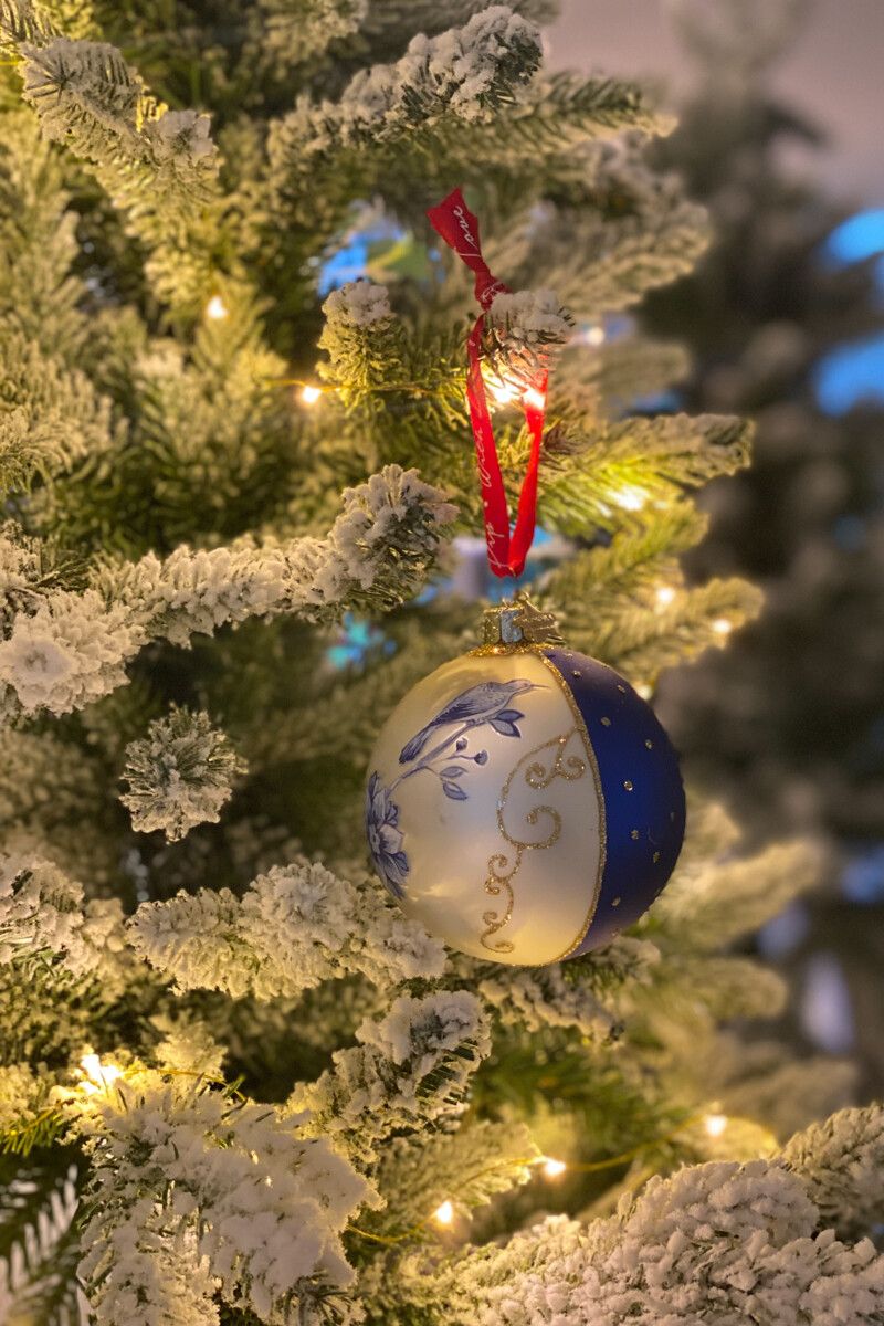 Ornament Glass Baubel Blue 8 cm