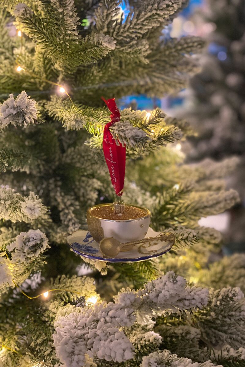 Weihnachtskugel Glas Tee Tasse 4 cm