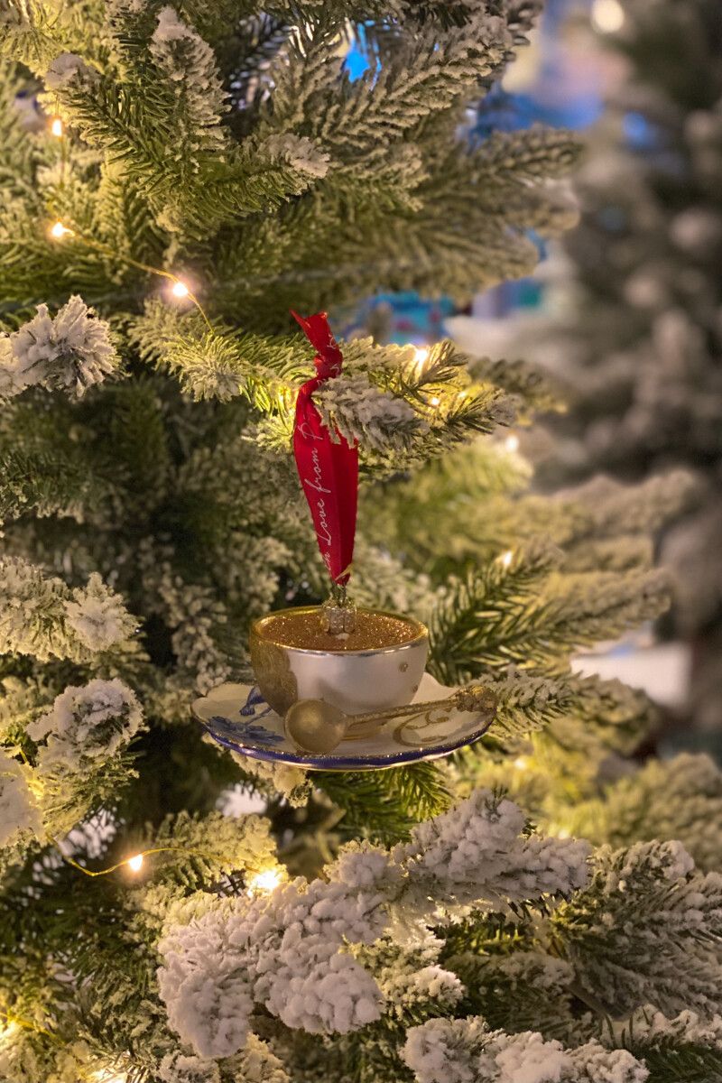 Weihnachtskugel Glas Tee Tasse 4 cm
