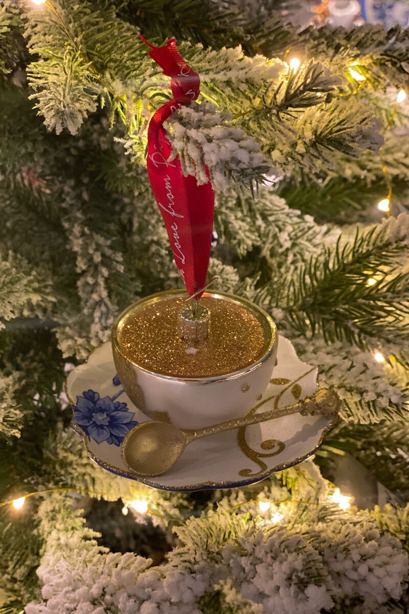 Weihnachtskugel Glas Tee Tasse 4 cm