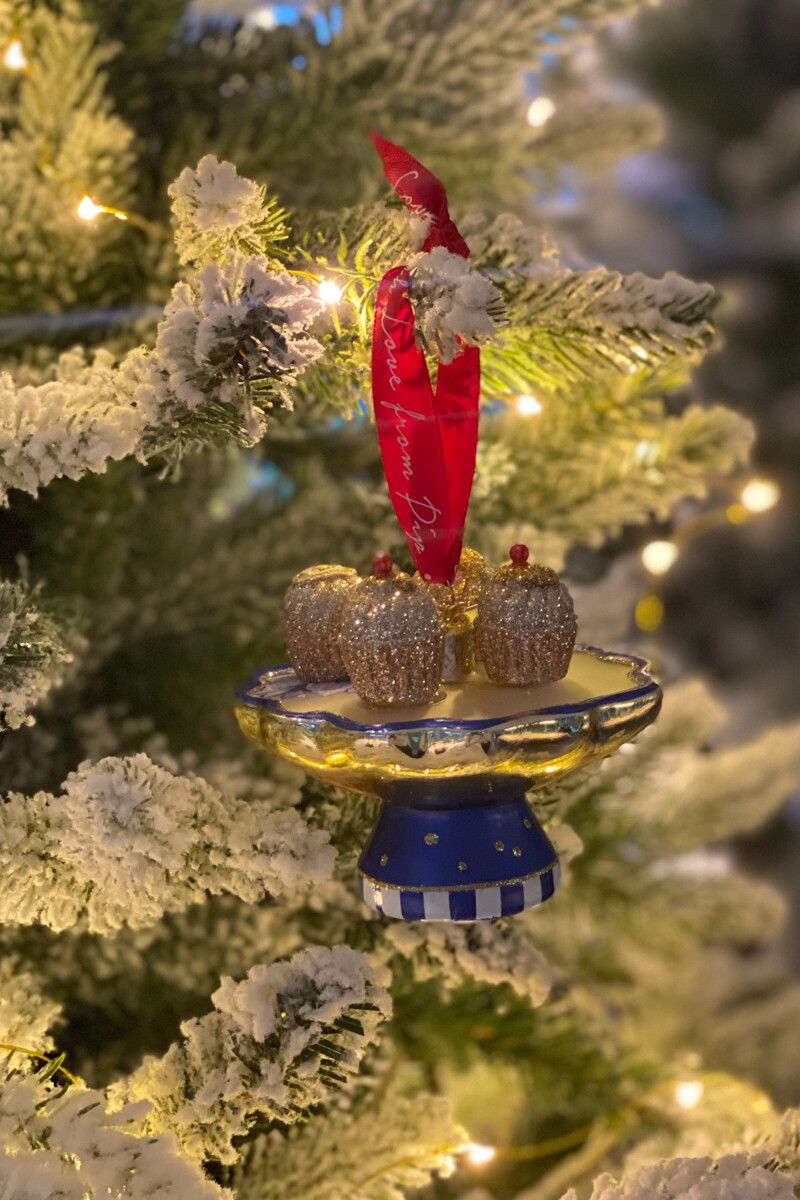 Weihnachtskugel Glas Tortenteller 6.5 cm